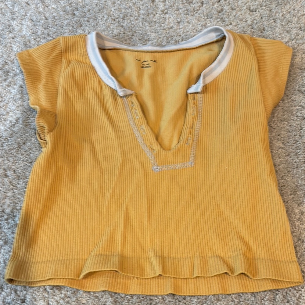 Urban Outfitters Mustard Yellow Short Sleeve Tee